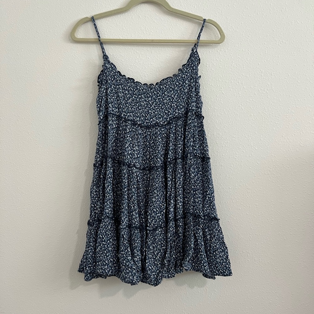 Blue Floral Mini Dress